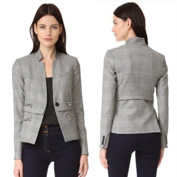 Veronica Beard Paloma Plaid Zipper Jacket 0 - Picture 1 of 9